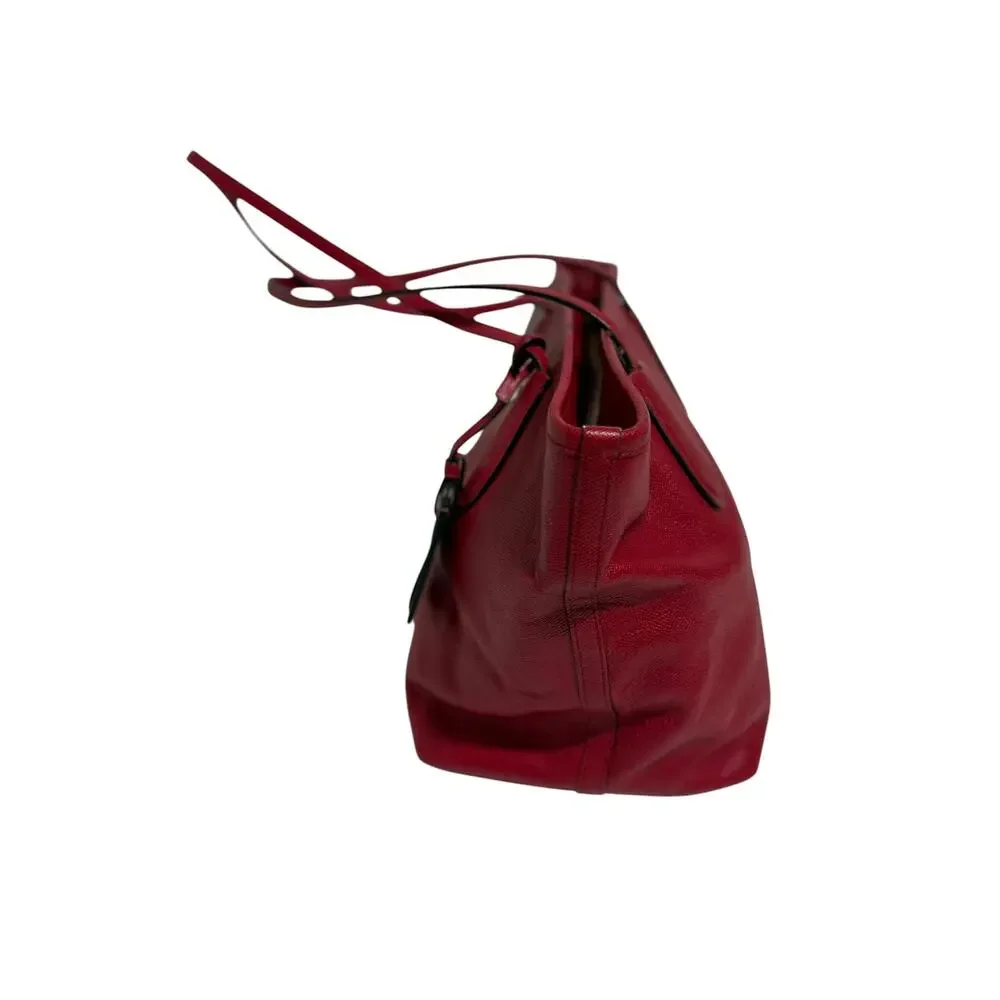 COACH Red Current Leather Taxi Tote Bag